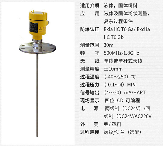 雷達液位計RD710技術(shù)參數(shù)表圖