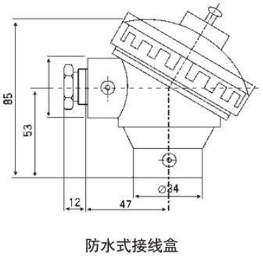 裝配式熱電偶防水式接線盒圖