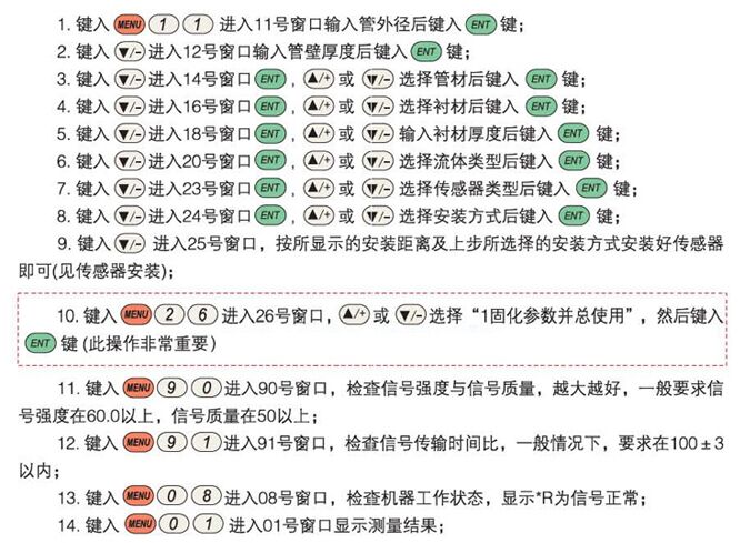 固定式超聲波流量計(jì)快速輸入管道參數(shù)步驟示意圖