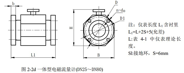 注水流量表外形尺寸圖二